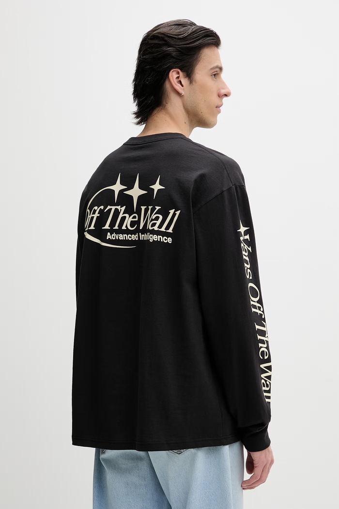 Vans Longsleeve bărbătesc din bumbac negru VN000SX4BLK1