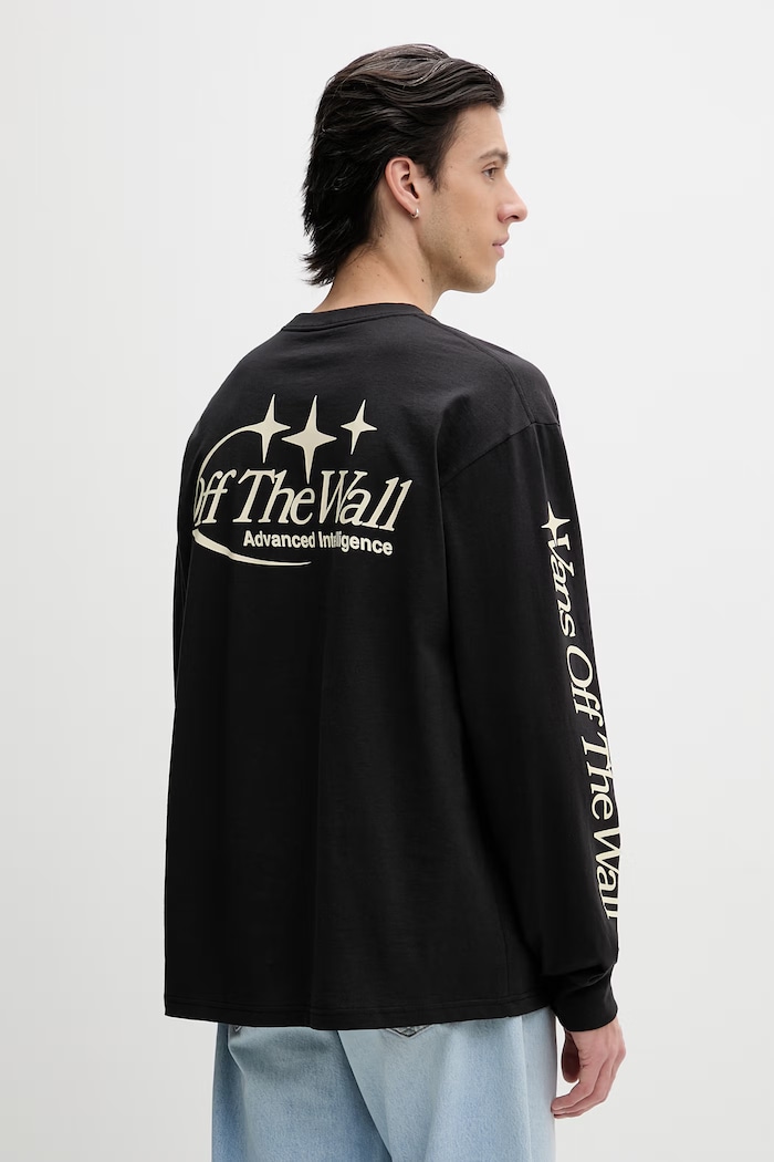 Vans Longsleeve bărbătesc din bumbac negru VN000SX4BLK1