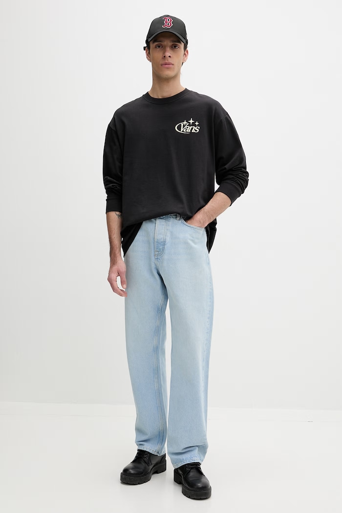Vans Longsleeve bărbătesc din bumbac VN000SX4BLK1 negru SS26