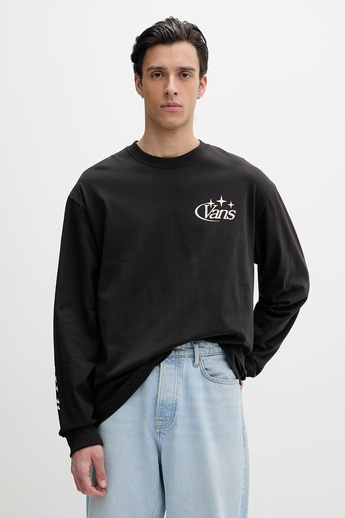 Îmbrăcăminte Vans Longsleeve bărbătesc din bumbac VN000SX4BLK1 negru