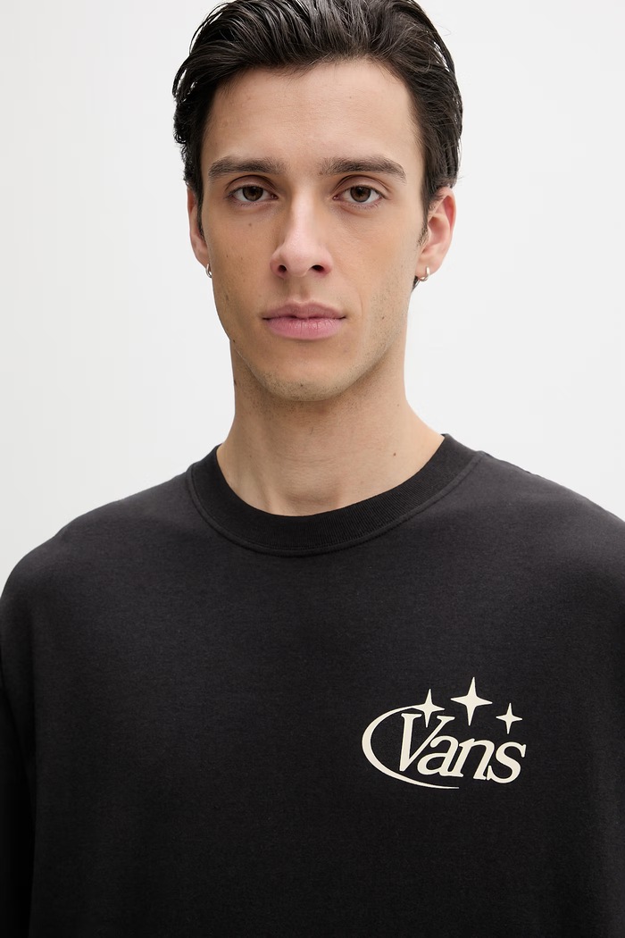 Vans Longsleeve bărbătesc din bumbac negru VN000SX4BLK1
