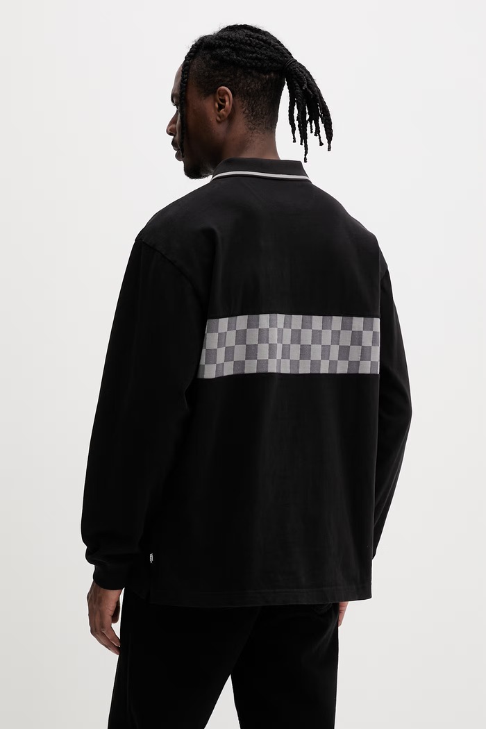 Îmbrăcăminte Vans polo pentru bărbați, din bumbac VN000TBDBLK1 negru
