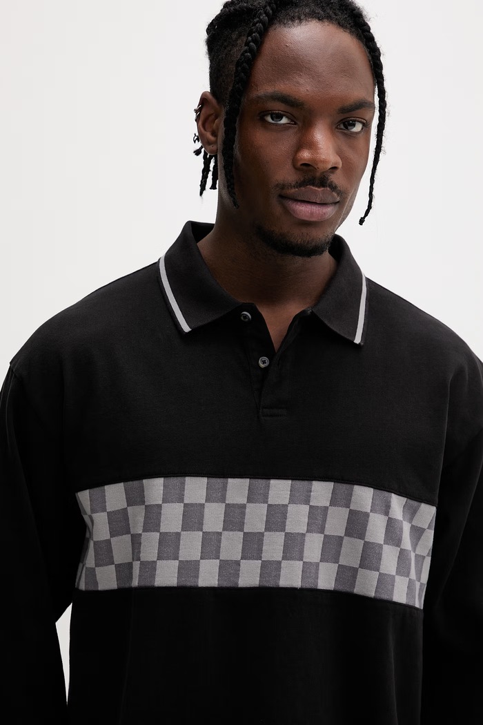 Vans polo pentru bărbați, din bumbac negru VN000TBDBLK1