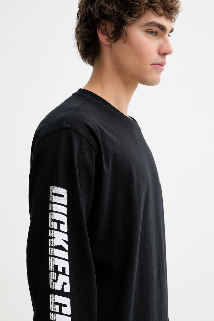 Bavlnené tričko s dlhým rukávom Dickies čierna DK0A8A12BLK1