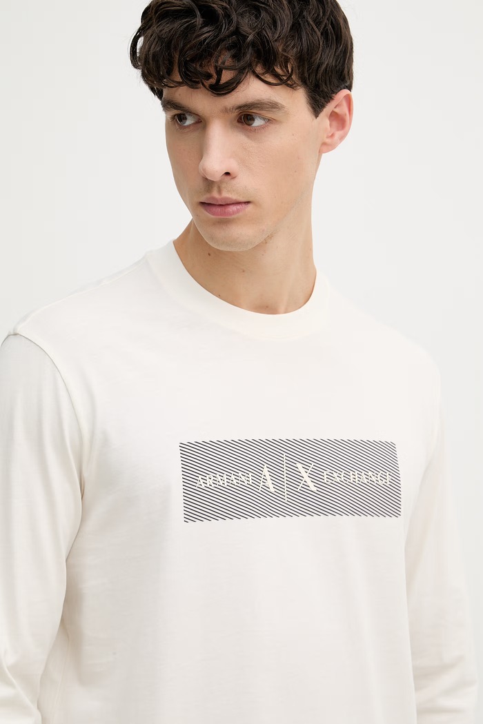 Armani Exchange majica za muškarce od pamuka bež XM002820.AF10356