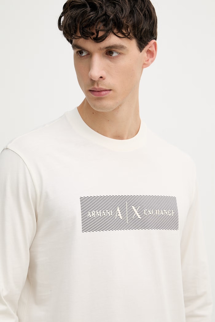 Armani Exchange majica za muškarce od pamuka bež XM002820.AF10356