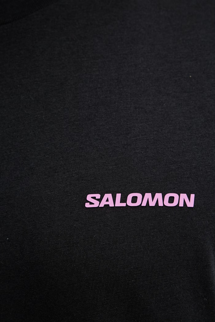 Bavlnené tričko s dlhým rukávom Salomon LC2833000 čierna