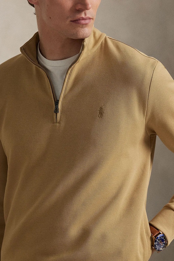 Μακρυμάνικο Polo Ralph Lauren LT WT MESH FACE DKT-KNT-PULLOVER μπεζ 710P04056007
