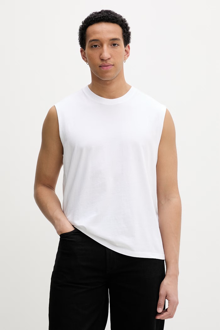 Levi's τοπ ανδρικό βαμβακερό NG MUSCLE TANK λευκό 004V1