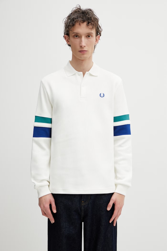 Fred Perry pulover moški bombažen bela M2416