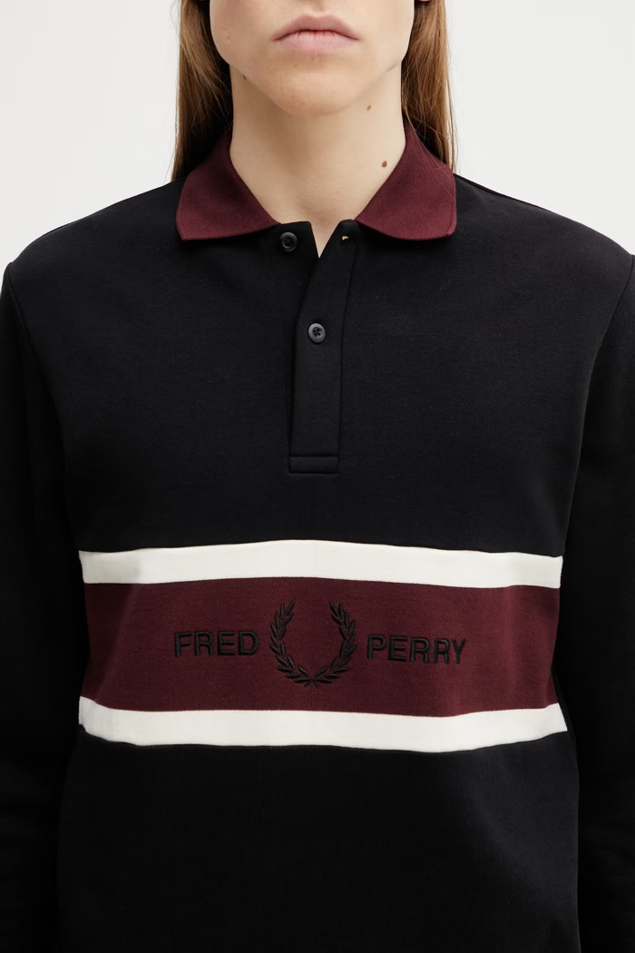 Fred Perry pamut hosszúujjú fekete M2417