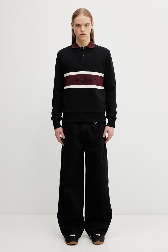 Fred Perry pamut hosszúujjú M2417 fekete