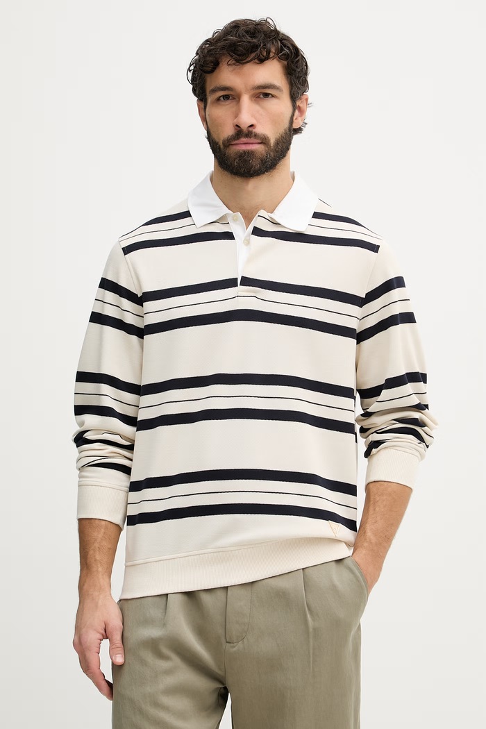 Guess Τοπ μακρυμάνικο Ανδρικό μπεζ M6GQ05.K3010