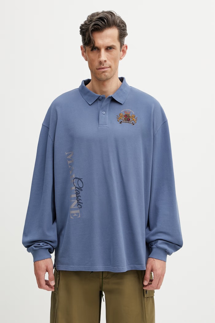 Martine Rose a maniche lunghe da uomo in cotone blu 688JE02535