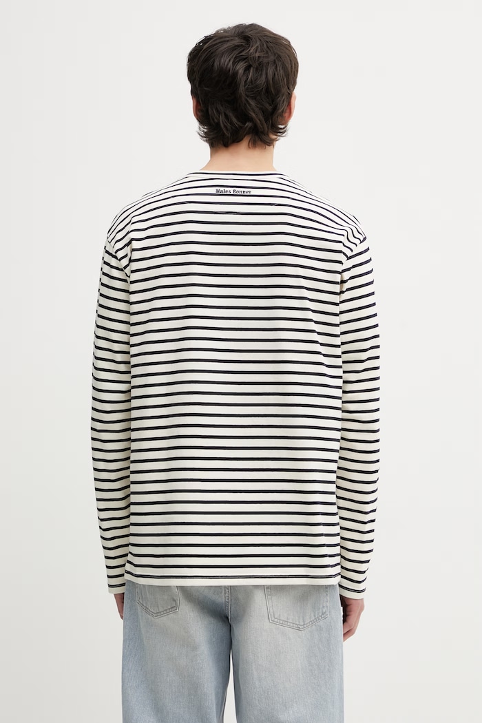 Odzież Wales Bonner Crown longsleeve męski bawełniany MS26JE09.JE02.159 beżowy