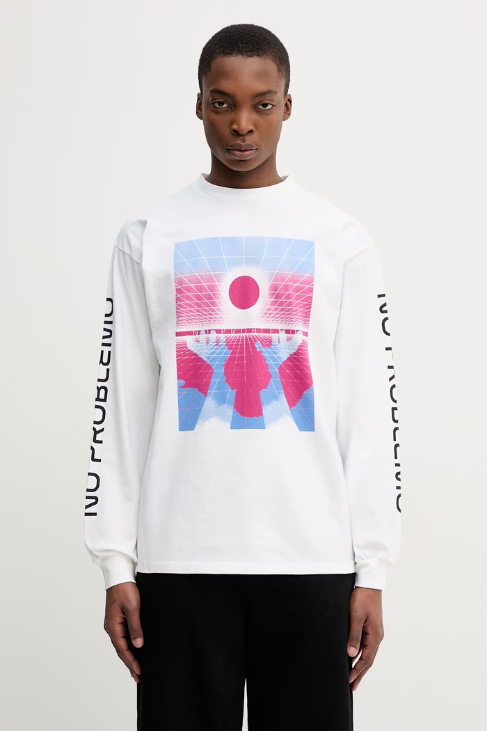 No Problemo Dimentions longsleeve męski bawełniany biały NP6002705