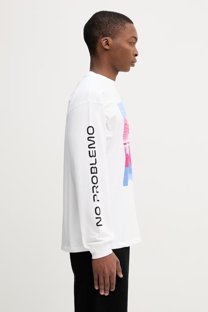 No Problemo Dimentions longsleeve męski bawełniany biały NP6002705