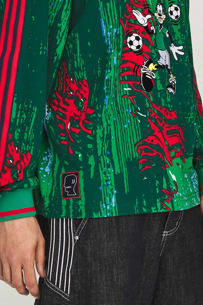 adidas Originals Braindead x Disney longsleeve pentru bărbați verde KR5177