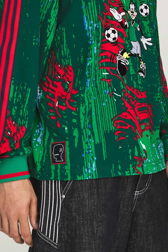 adidas Originals Braindead x Disney longsleeve pentru bărbați verde KR5177