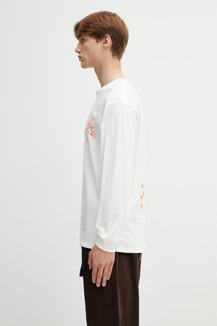 Gramicci STICKY HANDS L/S TEE longsleeve pentru bărbați din bumbac G6SU.T108. alb SS26