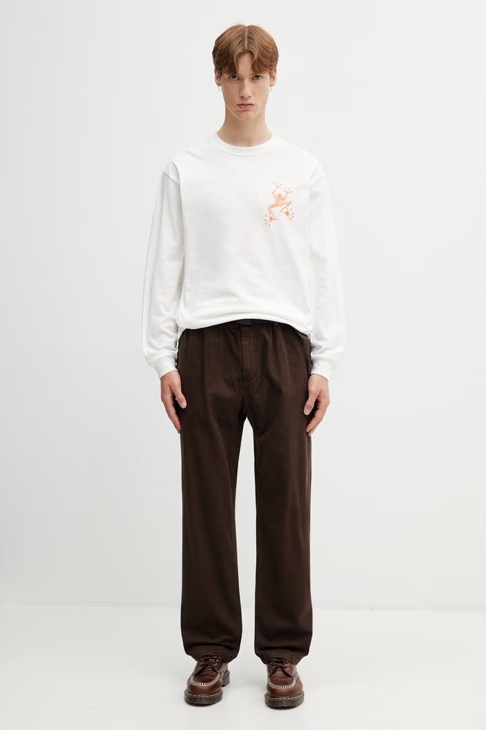 Gramicci STICKY HANDS L/S TEE longsleeve pentru bărbați din bumbac G6SU.T108. alb
