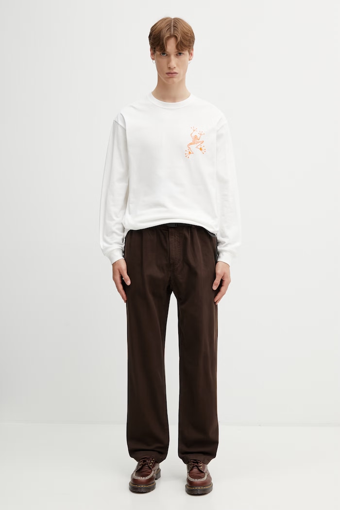 Gramicci STICKY HANDS L/S TEE longsleeve pentru bărbați din bumbac G6SU.T108. alb