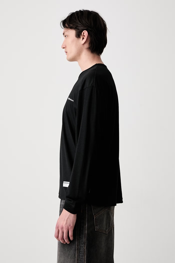 Neighborhood longsleeve męski z wełną 261NINH.CSM01 czarny SS26
