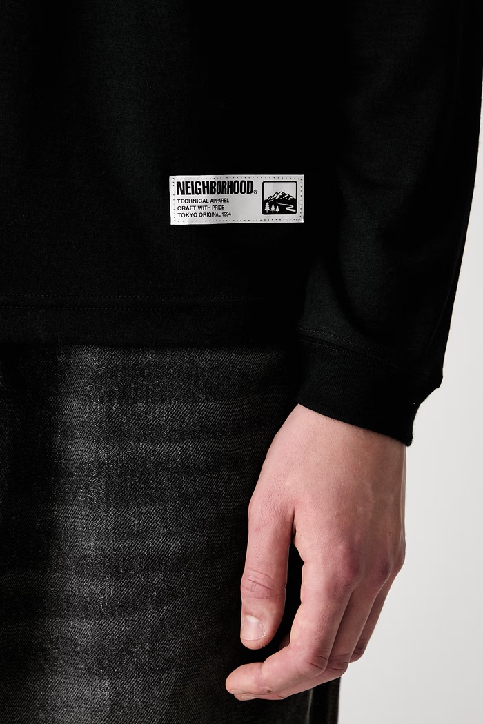 Neighborhood longsleeve męski z wełną 261NINH.CSM01 czarny