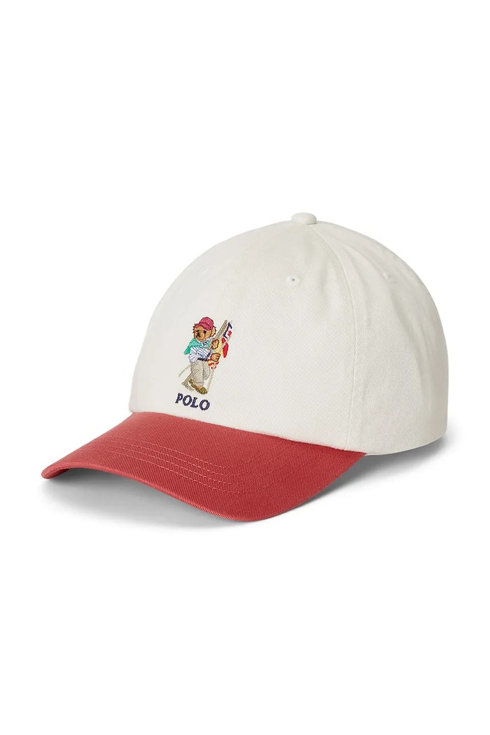 Polo Ralph Lauren czapka z daszkiem bawełniana dziecięca nadruk biały 323B13854001