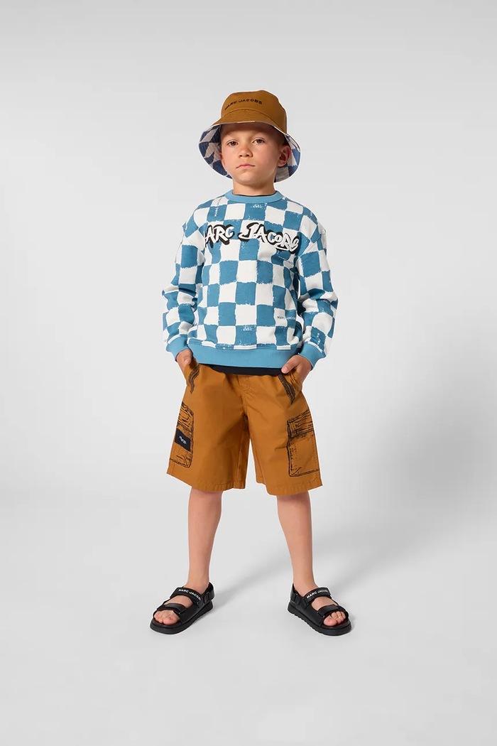 Bavlnená obojstranná detská čiapka Marc Jacobs W60845