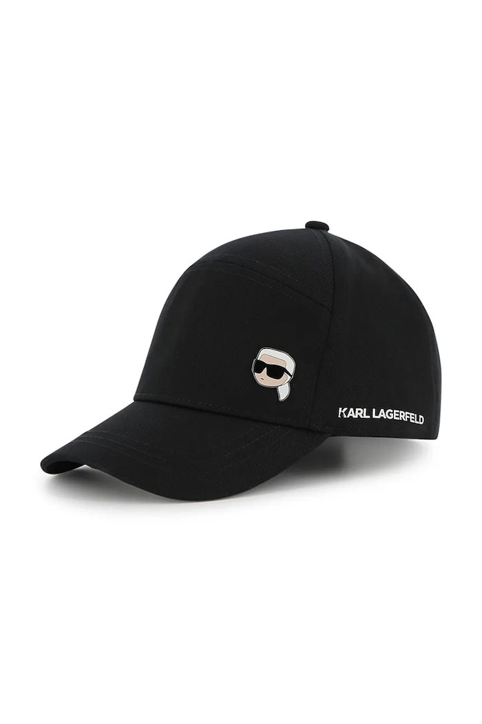 Karl Lagerfeld czapka z daszkiem bawełniana dziecięca nadruk czarny Z31217.50.56