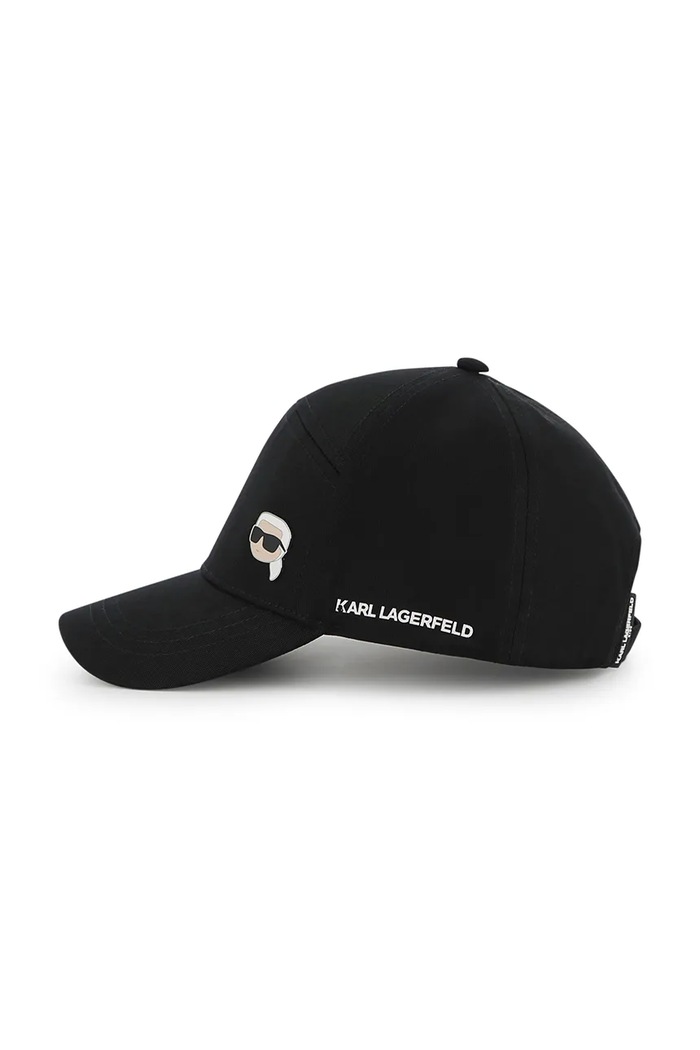 Chłopiec Karl Lagerfeld czapka z daszkiem bawełniana dziecięca Z31217.50.56 czarny