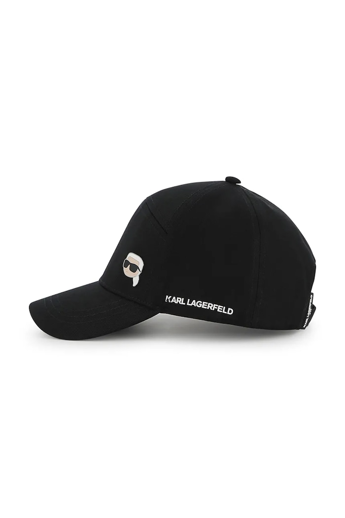 Chłopiec Karl Lagerfeld czapka z daszkiem bawełniana dziecięca Z31217.50.56 czarny