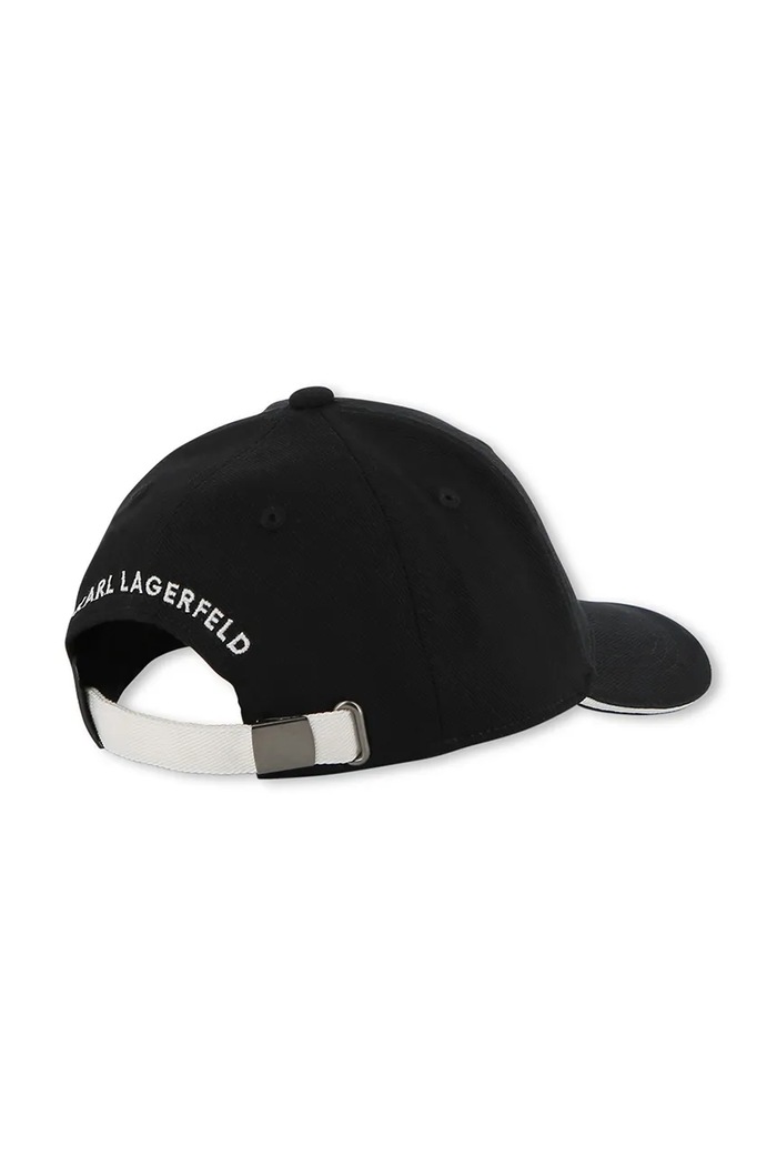 Karl Lagerfeld czapka z daszkiem bawełniana dziecięca Z31221.58 czarny SS26