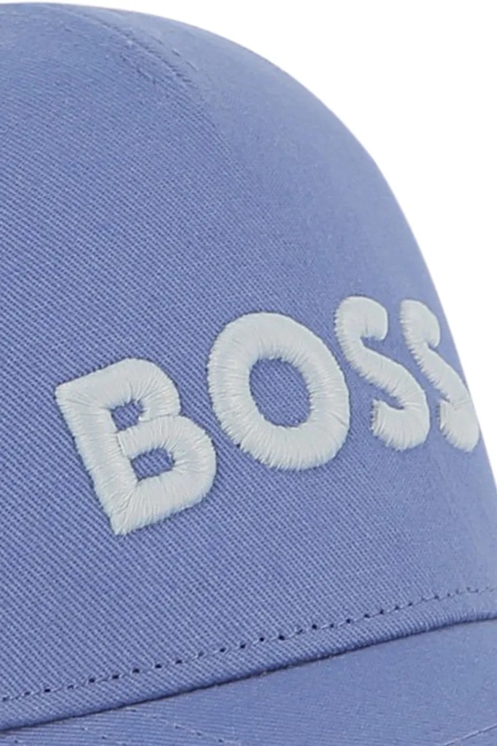 BOSS czapka z daszkiem bawełniana dziecięca fioletowy J53142