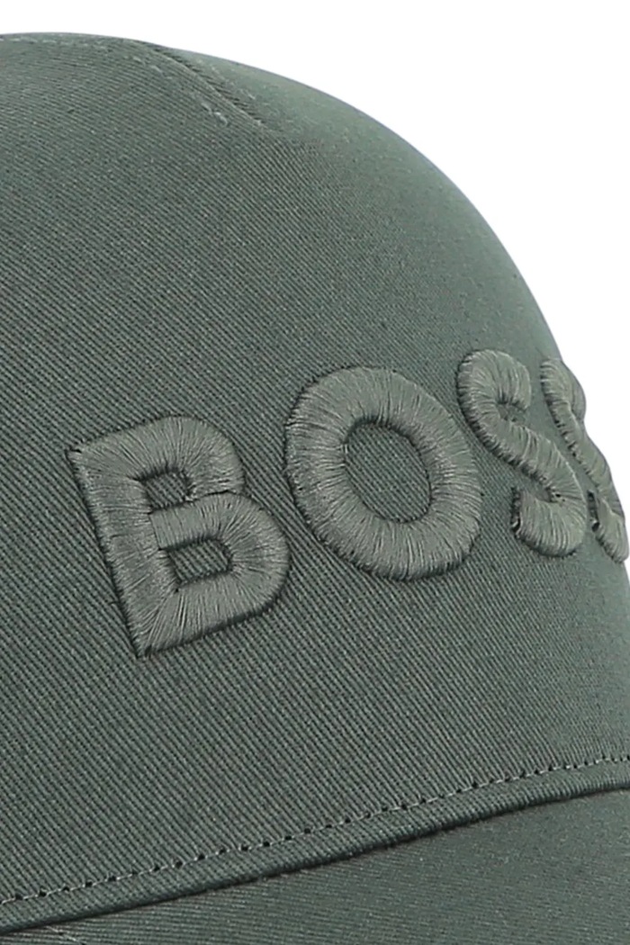 BOSS czapka z daszkiem bawełniana dziecięca zielony J53167.58