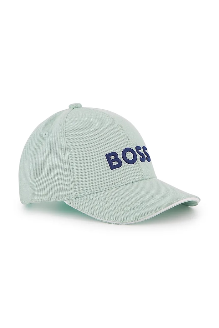 BOSS czapka z daszkiem dziecięca aplikacja szary J53118