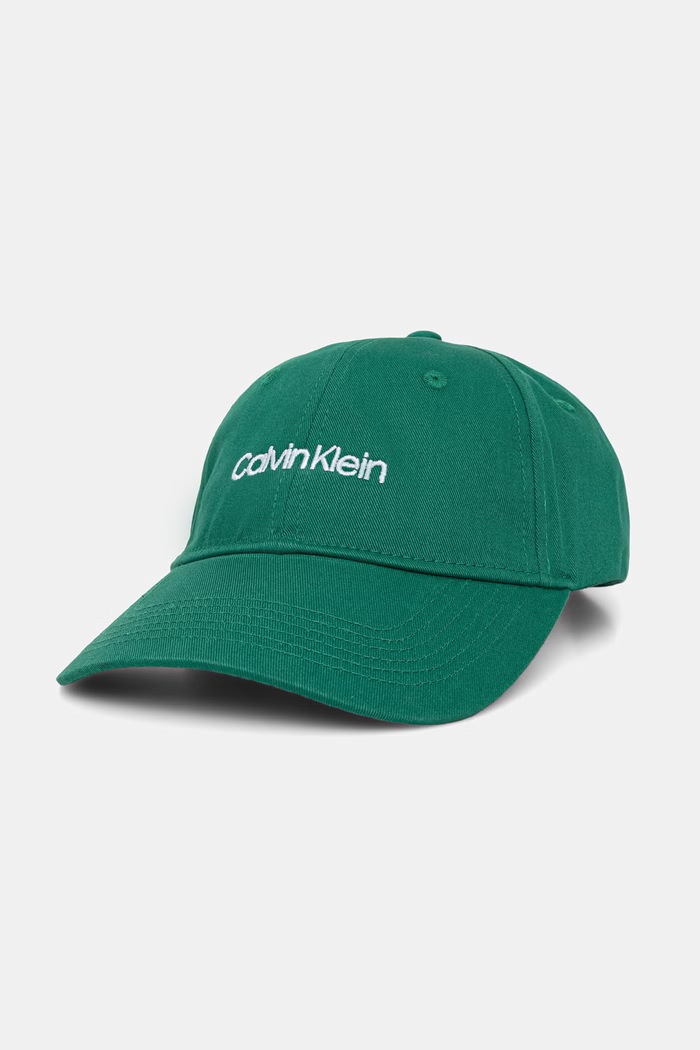 Calvin Klein Καπέλο με γείσο γυναικείο βαμβακερό πράσινο LV04F5003G