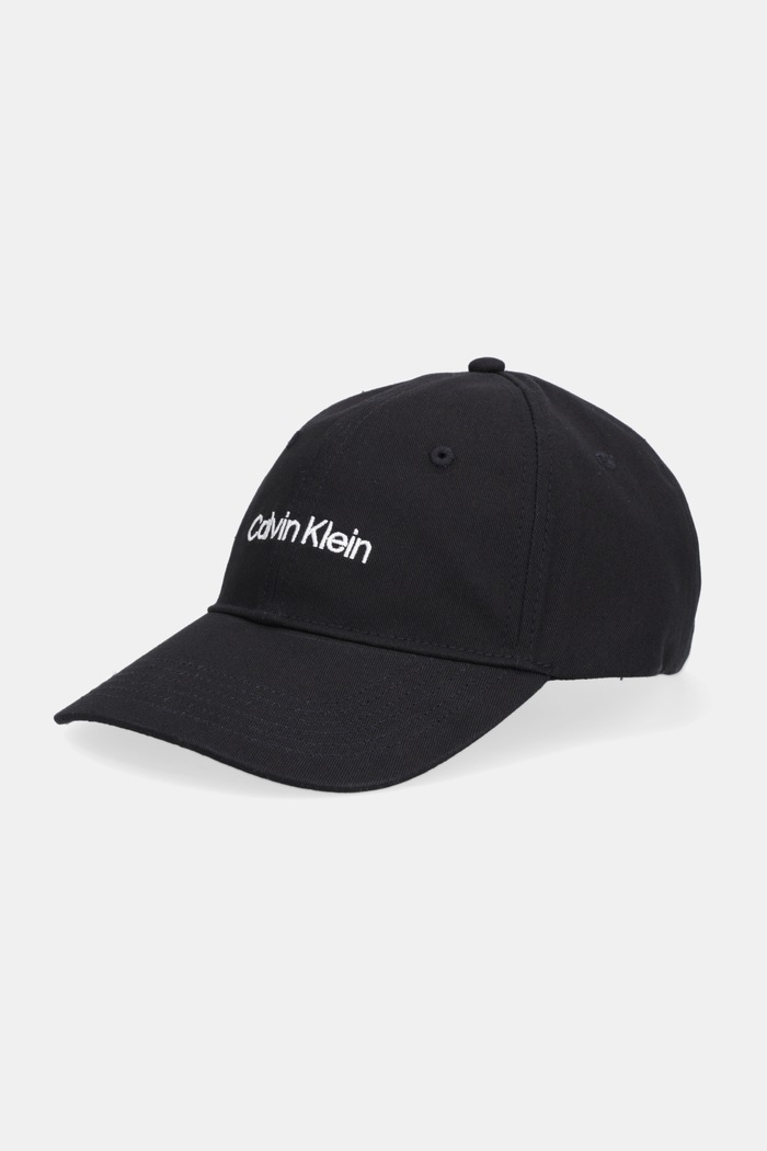 Calvin Klein καπέλο με γείσο γυναικείο βαμβακερό απλικέ μαύρο LV04F5003G