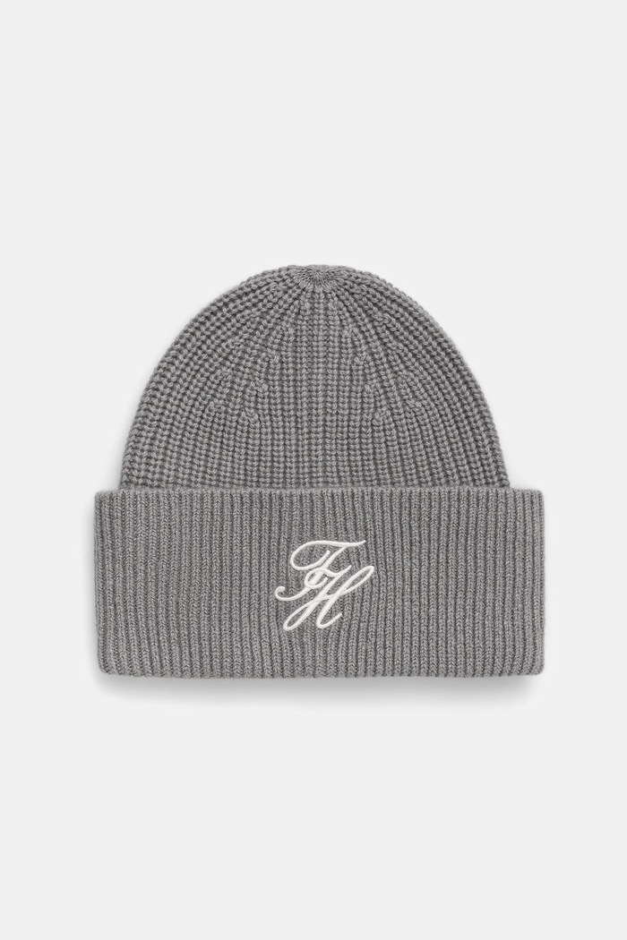 Μάλλινο σκουφί Tommy Hilfiger μαλλί γκρί AW0AW18515