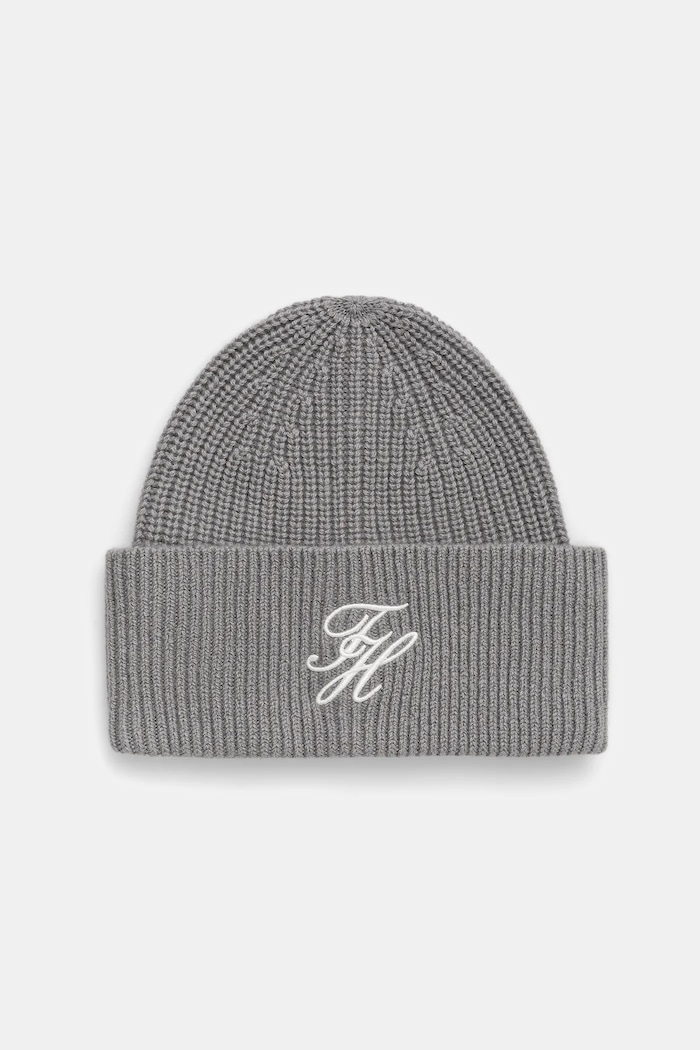 Μάλλινο σκουφί Tommy Hilfiger μαλλί γκρί AW0AW18515