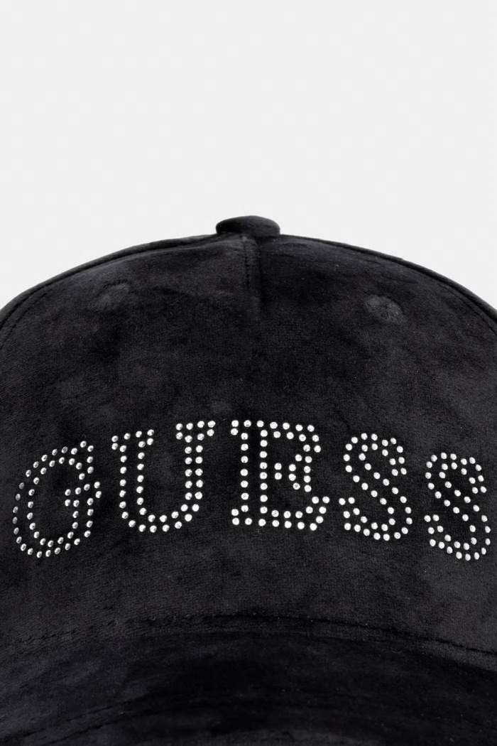 Guess czapka z daszkiem welurowa V4BZ04.K0232 czarny SS26