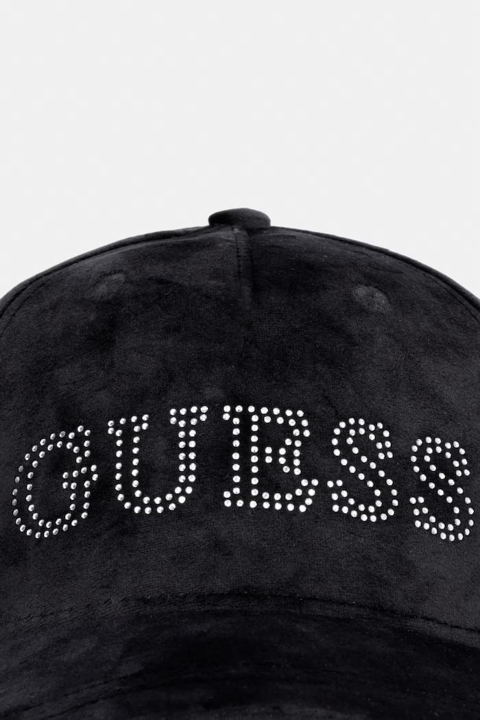 Guess czapka z daszkiem welurowa V4BZ04.K0232 czarny SS26