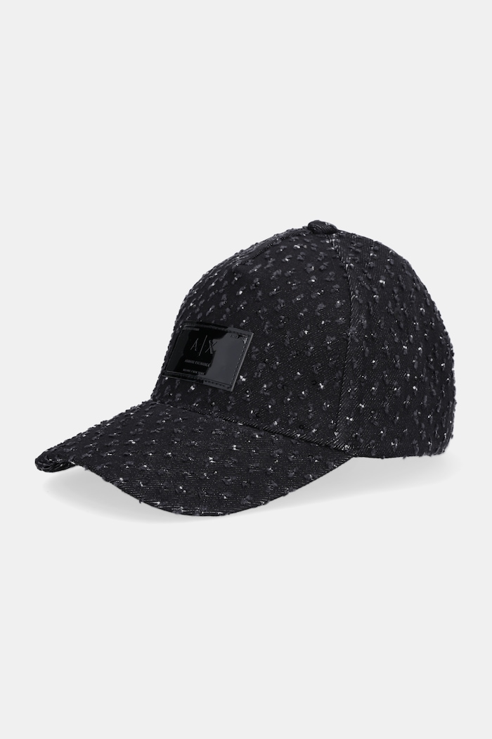 Armani Exchange czapka z daszkiem jeansowa aplikacja czarny XW001894.AF18855
