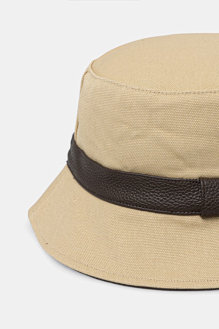 Αξεσουάρ Calvin Klein καπέλο bucket γυναικείο βαμβακερό LV04F5070G μπεζ