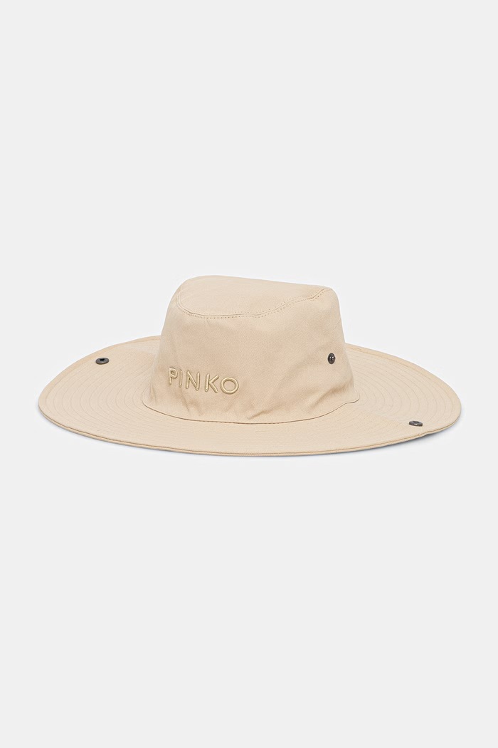 Pinko kapelusz z szerokim rondem damski bawełniany beżowy 106751.A38M