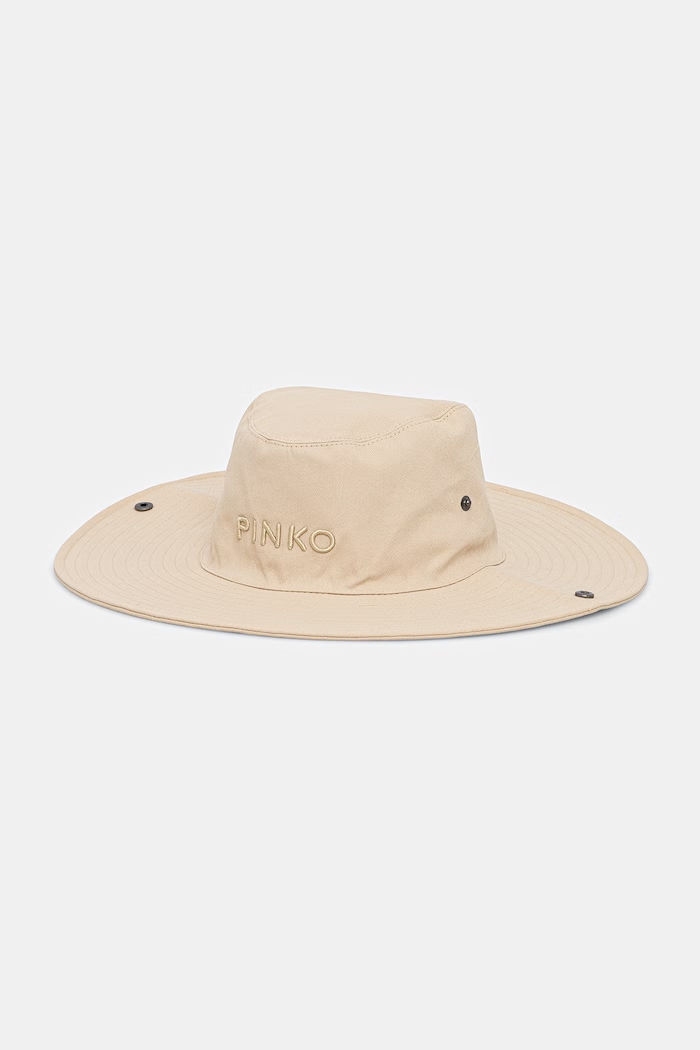 Pinko kapelusz z szerokim rondem damski bawełniany beżowy 106751.A38M