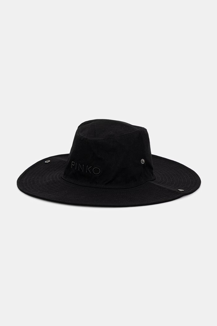 Pinko Pălărie cu boruri largi femei, din bumbac negru 106751.A38M