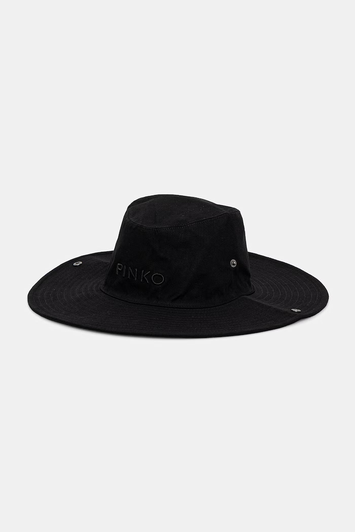 Pinko Pălărie cu boruri largi femei, din bumbac negru 106751.A38M