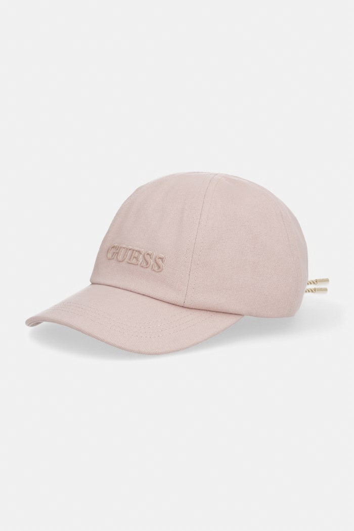 Guess șapcă pentru femei, din bumbac GABARDINE roz AW5512.COT01